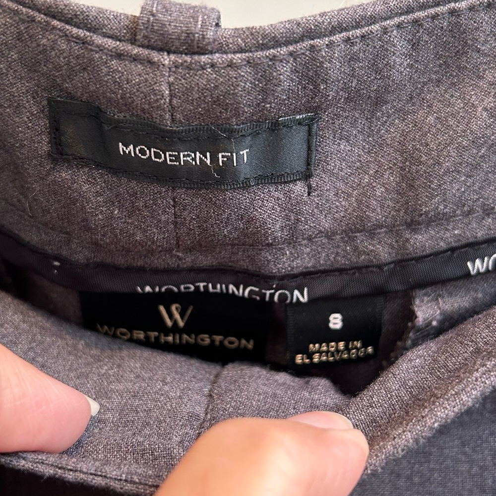 Worthington Modern Fit Gray Dress Pants - Picture 4 of 10